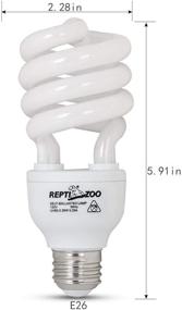 img 2 attached to 🐍 REPTI ZOO UVB Reptile Light Energy Efficient Lamp Spiral Compact Bulb 26W UVB 5.0 Reptile Heat Bulb Compatible with Rainforest Reptile/Snake/Lizard/Insect/Turtle/Tortoise