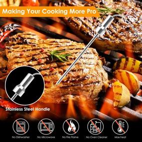 img 1 attached to 🌡️ Chugod Grilling BBQ Meat Thermometer Probe Replacement - Stainless Steel Digital Probes (2 Pack) for Chugod Bluetooth Meat Thermometer