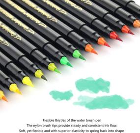 img 3 attached to 🖌️ Vibrant Watercolor Brush Pens, 48-Color Set with 2 Water Brushes - Ideal for Adult Coloring Books, Comic Art, and Calligraphy - GUOBINFEN