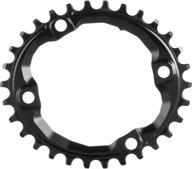 💯 absoluteblack shimano oval traction chainring in black, 32t - enhances performance with 96 bcd (m8000 xt) logo