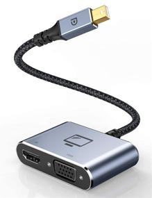 img 4 attached to 🔌 Capshi Mini DisplayPort to HDMI VGA Adapter: 4K Aluminum Alloy/Nylon Braid, Simultaneous HDMI and VGA Usage, Thunderbolt 2.0 Converter for MacBook Pro, Air, iMac, Surface