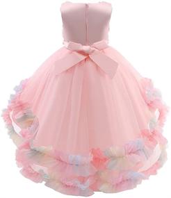 img 1 attached to 👗 Stylish Embroidered High Low Dresses and Clothing for Shiny Toddlers