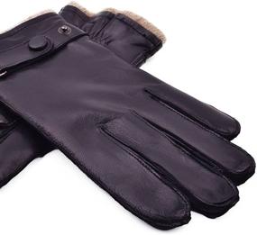 img 1 attached to 🧤 YISEVEN Touchscreen Lambskin Cashmere Motorcycle Men's Gloves & Mittens - Best Accessories for Enhanced User Experience