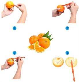 img 2 attached to SS SHOVAN Citrus Peeler - Kitchen Tool for Safely 🍊 Slicing and Peeling Oranges, Easy-Use Plastic Fruit Cutter Peeler, Pack of 6+2