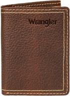 👛 double trifold leather wallet by wrangler logo