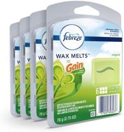 🕯️ febreze wax melts: powerful odor eliminator & air freshener, gain original scent - 4 pack (6 cubes each) logo
