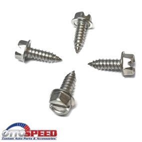img 1 attached to 🔩 Enhanced Stainless Steel License Plate Screws: OE Style Fastener Kit with Nylon Inserts - Ideal for Fastening License Plates, Frames & Covers (SS)