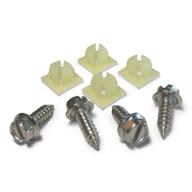 🔩 enhanced stainless steel license plate screws: oe style fastener kit with nylon inserts - ideal for fastening license plates, frames & covers (ss) logo