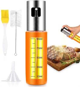 img 4 attached to 🍃 Premium Stainless Steel Olive Oil Mister Spray Bottle for Cooking - Versatile Dispenser for Air Fryer, BBQ, Salad, Baking, Roasting & Grilling - 1 Pack, 3.4 Oz Capacity