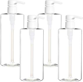 img 4 attached to Youngever 4 Pack Shampoo Pump Bottles - 🧴 24 Ounce Capacity, Leak-Proof Empty Plastic Bottles with Lockdown Pumps