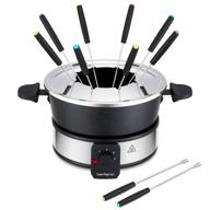 befano 3-quart stainless steel fondue pot with temperature control, forks, cups, rack, and recipe guide: non-stick & high quality logo