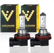 💡 набор автомобильных ламп voltage h11 галогенных противотуманных фар - стандартная замена для фар дальнего света, ближнего света и противотуманных фар. логотип