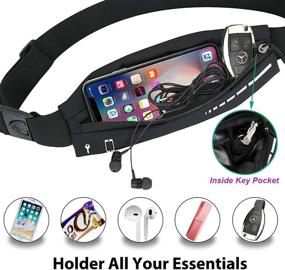 img 3 attached to 🏃 Running Waist Pack Phone Holder - Slim Running Belt for Women & Men, Jogging Workout Fanny Pack Runners Pouch Gear Accessories for iPhone 12 11 Pro Max XS XR 8 7 Plus - Ideal Traveling Gift