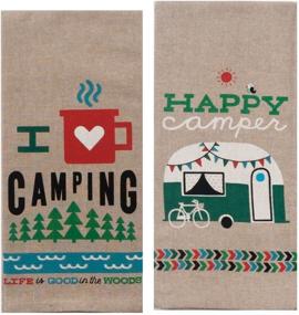 img 2 attached to 🏕️ Kay Dee Designs Camping Adventures Chambray Towel Set - Happy Camper & I Heart Camping