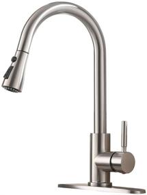 img 4 attached to 🚰 VESLA HOME High Arc Single Handle Brushed Nickel Kitchen Faucet with Pull Down Sprayer: A Commercial Modern rv Faucet for Kitchen Sink