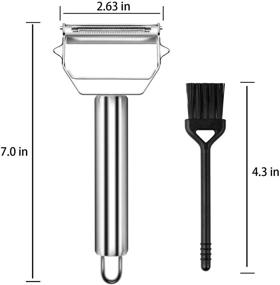 img 3 attached to Versatile Vegetable Peeler: McoMce Julienne and Fruit Peeler with Cleaning Brush - Stainless Steel, Food Grade, Ideal for Kitchen