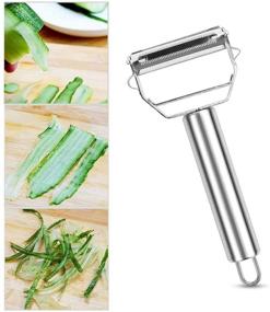 img 1 attached to Versatile Vegetable Peeler: McoMce Julienne and Fruit Peeler with Cleaning Brush - Stainless Steel, Food Grade, Ideal for Kitchen