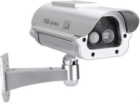 img 4 attached to 📷 Sliver Solar Powered Dummy Camera - Outdoor/Indoor Imitation IR CCTV Human Sensor Flash Lights. Enhance Surveillance and Security.