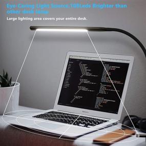 img 2 attached to 💡 KAiSnova Flex LED Clamp Desk Lamp, Adjustable Gooseneck Architect Lamp, 3 Color Modes &amp; 10 Brightness Levels, Clip on Reading Lights with Memory &amp; Timing Function for Home Office Workbench Working