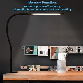 img 1 attached to 💡 KAiSnova Flex LED Clamp Desk Lamp, Adjustable Gooseneck Architect Lamp, 3 Color Modes &amp; 10 Brightness Levels, Clip on Reading Lights with Memory &amp; Timing Function for Home Office Workbench Working