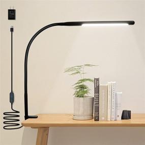 img 4 attached to 💡 KAiSnova Flex LED Clamp Desk Lamp, Adjustable Gooseneck Architect Lamp, 3 Color Modes &amp; 10 Brightness Levels, Clip on Reading Lights with Memory &amp; Timing Function for Home Office Workbench Working