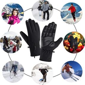 img 2 attached to 🧤 Windproof and Waterproof Men's Winter Gloves for Outdoor Activities - Temperature Resistant to 30℉