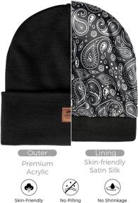 img 3 attached to 🧢 Satin Lined Hatiis Beanie Hat: Stylish Winter Knit Cap for Women and Men