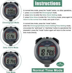 img 2 attached to ⏱️ LEAP Digital Stopwatch Timer - Large Display Stop Watch with 30M Waterproof, EL Backlight Function - Designed for Sport Coaches, Referees, Fitness Teachers, and Athletes