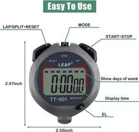 img 3 attached to ⏱️ LEAP Digital Stopwatch Timer - Large Display Stop Watch with 30M Waterproof, EL Backlight Function - Designed for Sport Coaches, Referees, Fitness Teachers, and Athletes