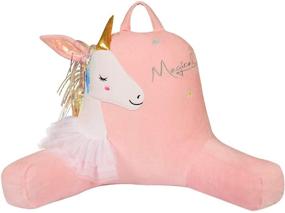 img 4 attached to Anzitinlan Pink Unicorn Back Pillows for Sitting in Bed - Ideal Reading 🦄 Pillow for Kids and Adults - Also Perfect Back Pillows for Sitting in Chair