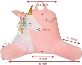 img 1 attached to Anzitinlan Pink Unicorn Back Pillows for Sitting in Bed - Ideal Reading 🦄 Pillow for Kids and Adults - Also Perfect Back Pillows for Sitting in Chair