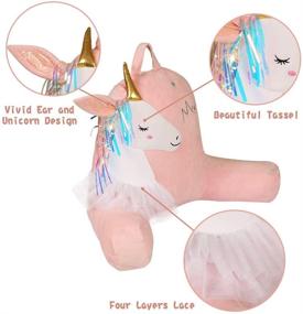 img 3 attached to Anzitinlan Pink Unicorn Back Pillows for Sitting in Bed - Ideal Reading 🦄 Pillow for Kids and Adults - Also Perfect Back Pillows for Sitting in Chair