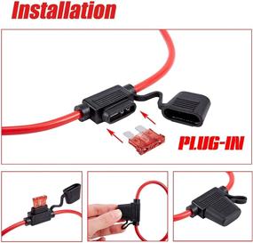 img 2 attached to Febrytold 10 Gauge Inline Fuse Holder - 2 Pack: Waterproof Pigtail Fuse Relay with 30AMP & 40AMP Blade Fuses - Ideal for Car, Truck, Boat, Motorcycle