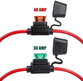 img 3 attached to Febrytold 10 Gauge Inline Fuse Holder - 2 Pack: Waterproof Pigtail Fuse Relay with 30AMP & 40AMP Blade Fuses - Ideal for Car, Truck, Boat, Motorcycle