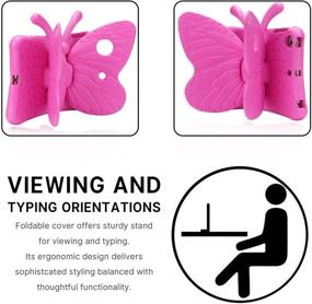 img 3 attached to Simicoo IPad Mini 4 3 2 3D Cute Butterfly Case For Kids Light Weight EVA Stand Shockproof Rugged Heavy Duty Kids Friendly Tablet Case For IPad Mini 4 3 2 (Rose)