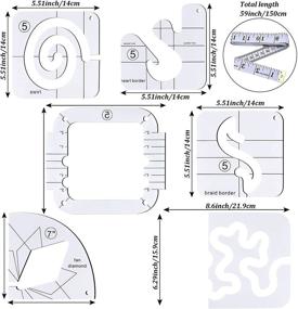 img 3 attached to 🧵Улучшите свои навыки в квилтинге с набором шаблонов для свободного шитья CLZYLRS из 6 предметов для домашних швейных машин.