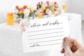 img 2 attached to 🌸 Multi-Purpose Wedding Advice Cards: 50 Floral 4x6 Wishing Well Cards for Bride and Groom, Ideal for Weddings, Showers, Baby Showers, and Graduations!