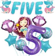 mermaid 5th birthday decorations girl logo