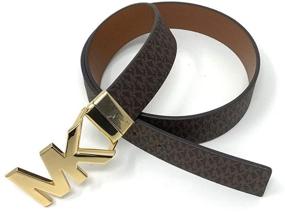 img 1 attached to 🔘 Brown Reversible Belt with Michael Kors Signature Logo