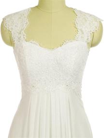 img 1 attached to 💍 Erosebridal Sleeveless Lace Chiffon Wedding Dress: A Stunning Bridal Gown