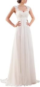 img 4 attached to 💍 Erosebridal Sleeveless Lace Chiffon Wedding Dress: A Stunning Bridal Gown