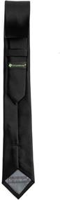 img 3 attached to 👔 Fortunatever Men's Solid Color Slim Necktie with Multiple Colors + Pocket Square