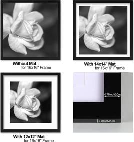 img 2 attached to 🖼️ BESLY 16x16 Picture Frames with Black Matting, Ideal for 12x12 Photos, Wooden Poster Frame for Wall Décor and Home Decoration – Black