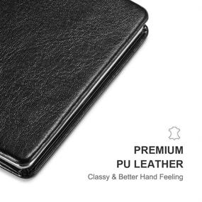 img 3 attached to 🪞 OMIRO Compact Mirror - Classical PU Leather, 1X/3X Magnification. Pocket-Sized and Ultra-Portable for Purses, Travel, and On-the-Go (Black)