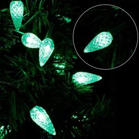 img 2 attached to 🍀 Twinkle Star C6 St Patricks Day String Lights, 100 LED 33ft Fairy Lights with Safe Adaptor, Indoor Outdoor Waterproof 8 Lighting Mode for Christmas Patio Xmas Tree Party Decor, Green