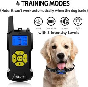 img 3 attached to 🐶 Citronella Dog Training Collar - Remote Control, Non-Automatic, 4 Modes Vibration/Beep/Spray with LED Light, Rechargeable & Harmless - 2600 ft Range - No Shock Citronella Collar for Dogs