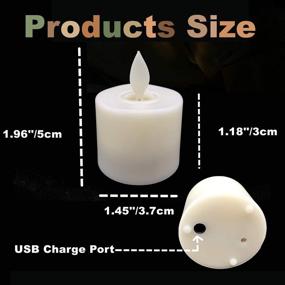 img 2 attached to 🕯️ Flameless Rechargeable Remote Control LED Tea Lights Votive Candles with Timer, Realistic Moving Wick, Battery Operated, Electric Fake Candle for Christmas, Wedding, Diwali Party Decorations