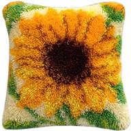sunflower latch hook kits: creative pillow case making kit for kids, adults, and beginners! logo