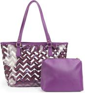 👜 women's handbag with chevron print interior: a stylish tote with wallet logo