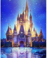 🏰 diy 5d diamond painting kit for adults - full drill crystal rhinestone painting - diamond cross stitch paint by number kit - rhinestone embroidery for home wall decoration - castle theme - size: 11.8"x17.7 logo